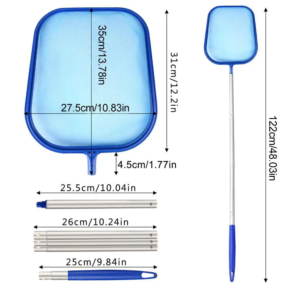 

Aluminum Plastic Swimming Pool Net Leaf Rake Mesh Skimmer Telescopic Pole Pools Spas Water Fishing Net Swimming Pool Accessories