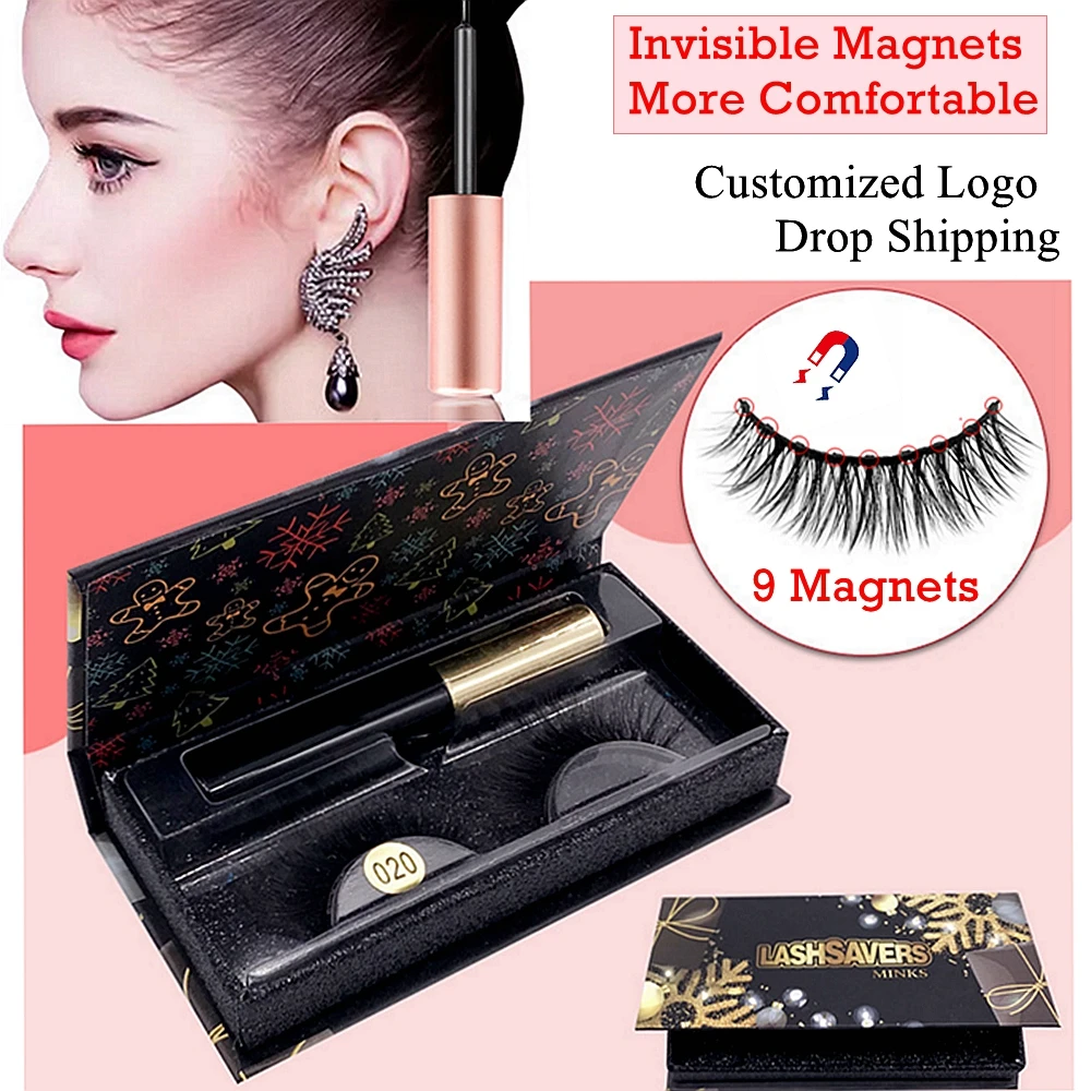 1 пара магнитных ресниц подводка для глаз Магнитный комплект Новинка 9 магнитов