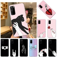 soft tpu phone case for samsung galaxy s21 ultra s20 fe 5g s10 lite s10e s8 s9 plus s7 cartoon hand gesture silicone cases cover