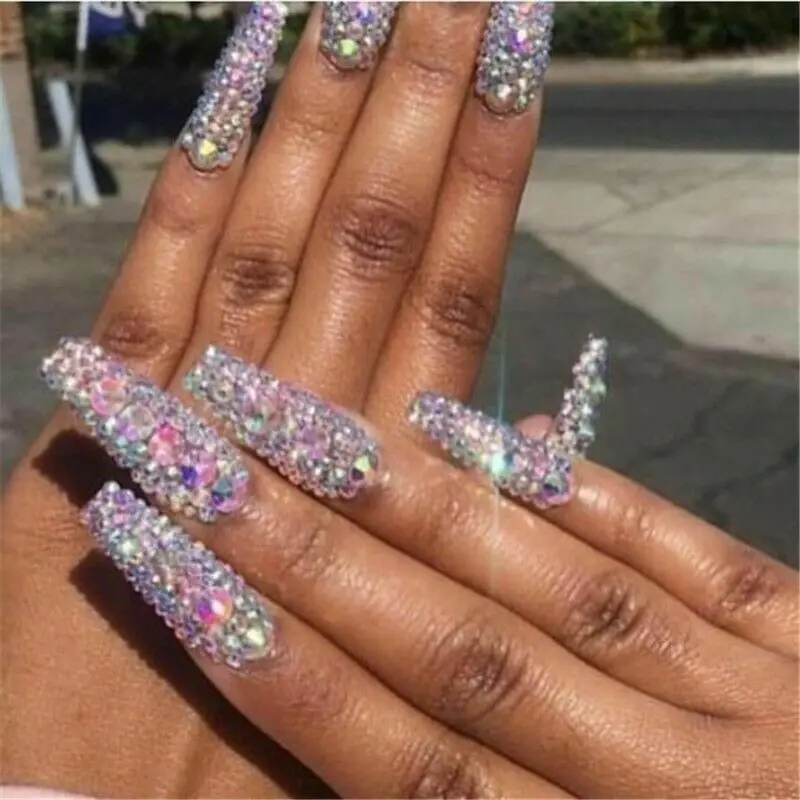 12 boxes/boxes DIY crystal rhinestone jewelry glass 3D glitter diamond gem nail art decoration | Красота и здоровье