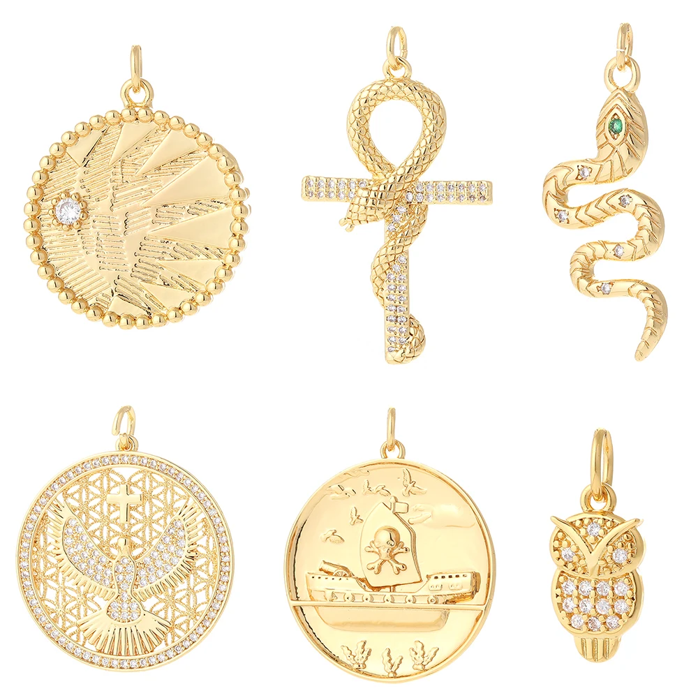 

Snake Jewelry Charms for Jewelry Making Animals Eagle Bird Butterfly Pendant Charms Diy Earrings Necklace Bracelet Gold Copper
