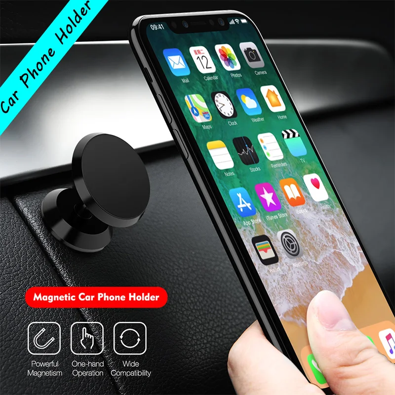 Магнитный автомобильный держатель для телефона с покрытием для iPhone 7, 8 Plus, плоская приборная панель, клеящаяся подставка, держатель для телефона в машину на Redmi K20 Pro