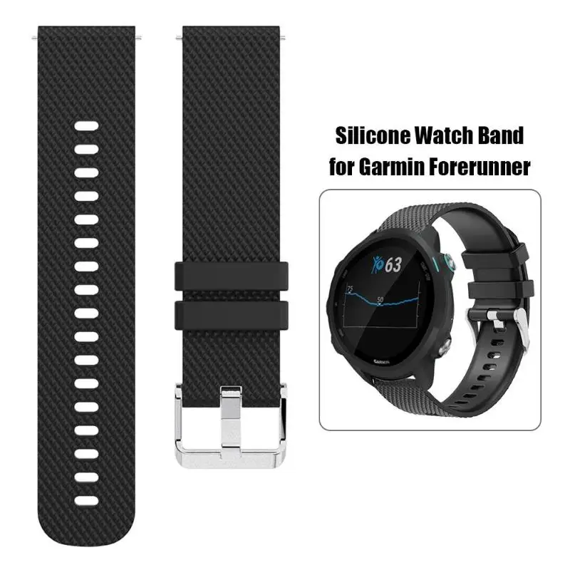 Замена силикона браслет ремешок для Garmin Forerunner 245 M/245/645(черный/белый/серый/армейский зеленый/темно-синий