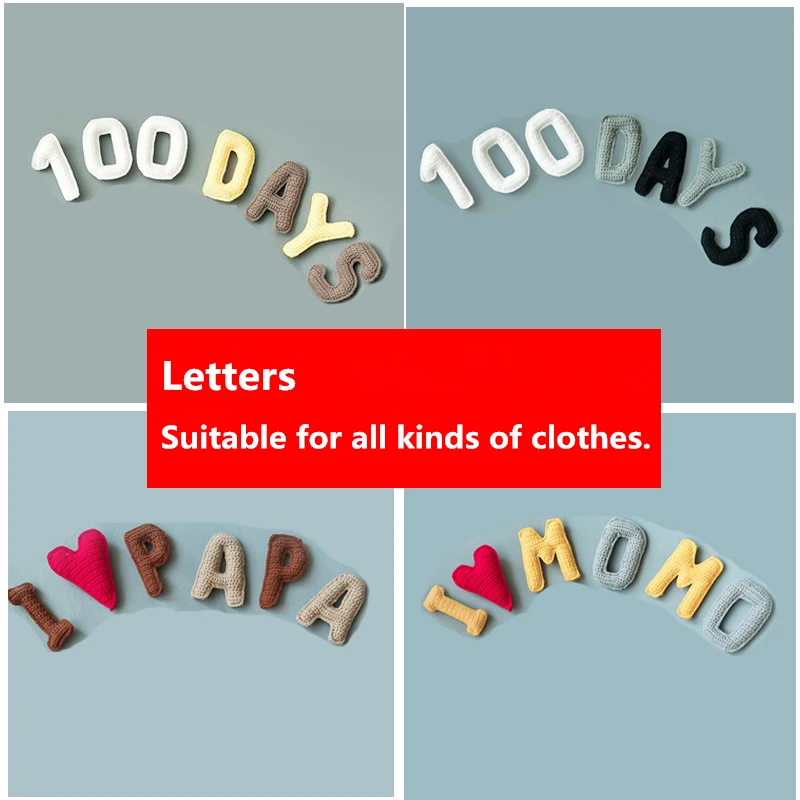 Реквизит для фотосъемки новорожденных Dvotinst 100 дней креативные вязаные буквы