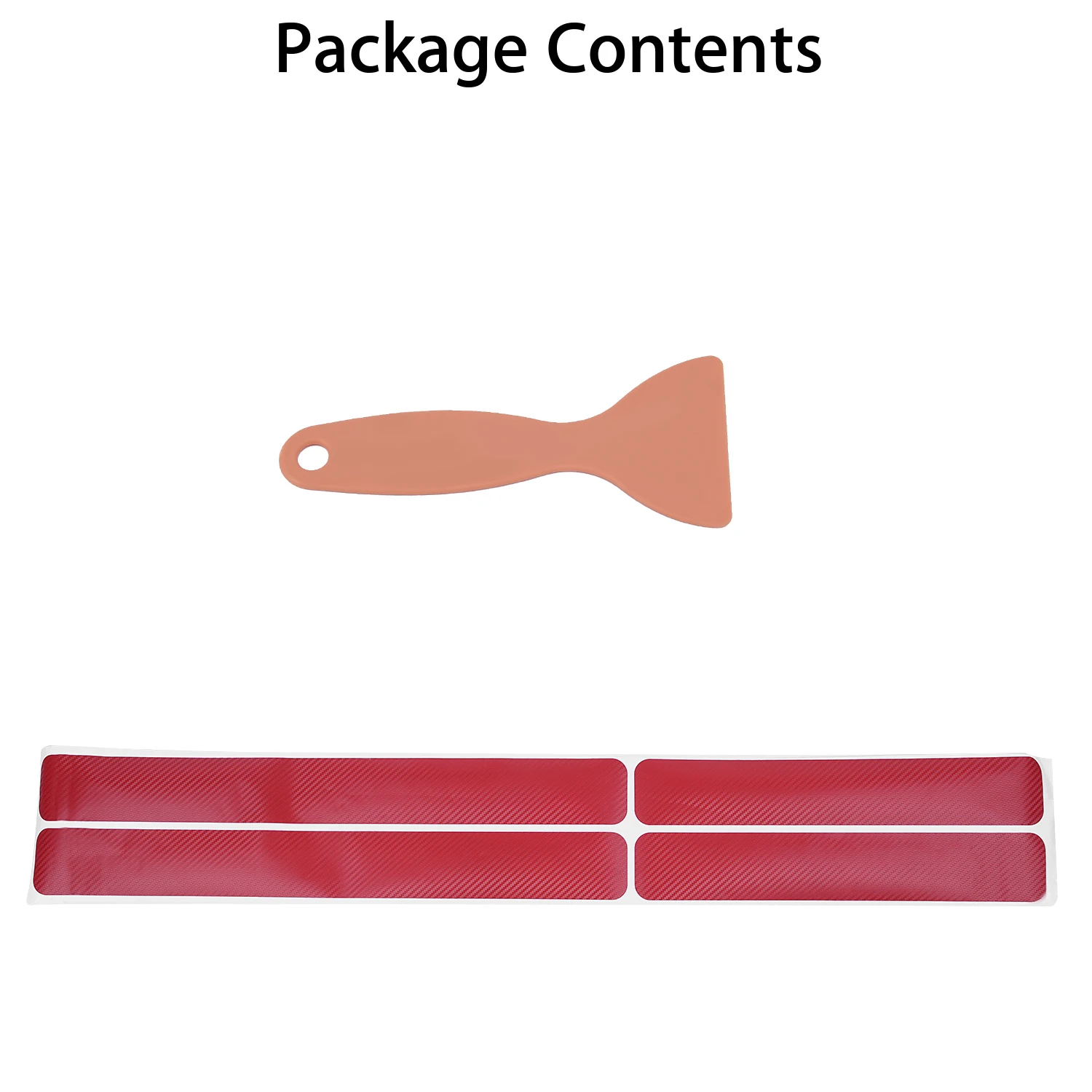 

Anti-skid Stickers Front/Rear Set Red Carbon Fiber Car Door High Quality