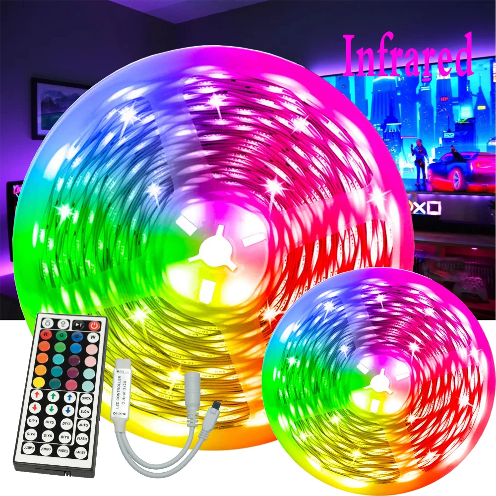 

EU Plug 24.6 ft ahout 7.5M RGB 5050 44-Key Infrared, Easy to Install, Suitable For омпеѬнй сол Decoration