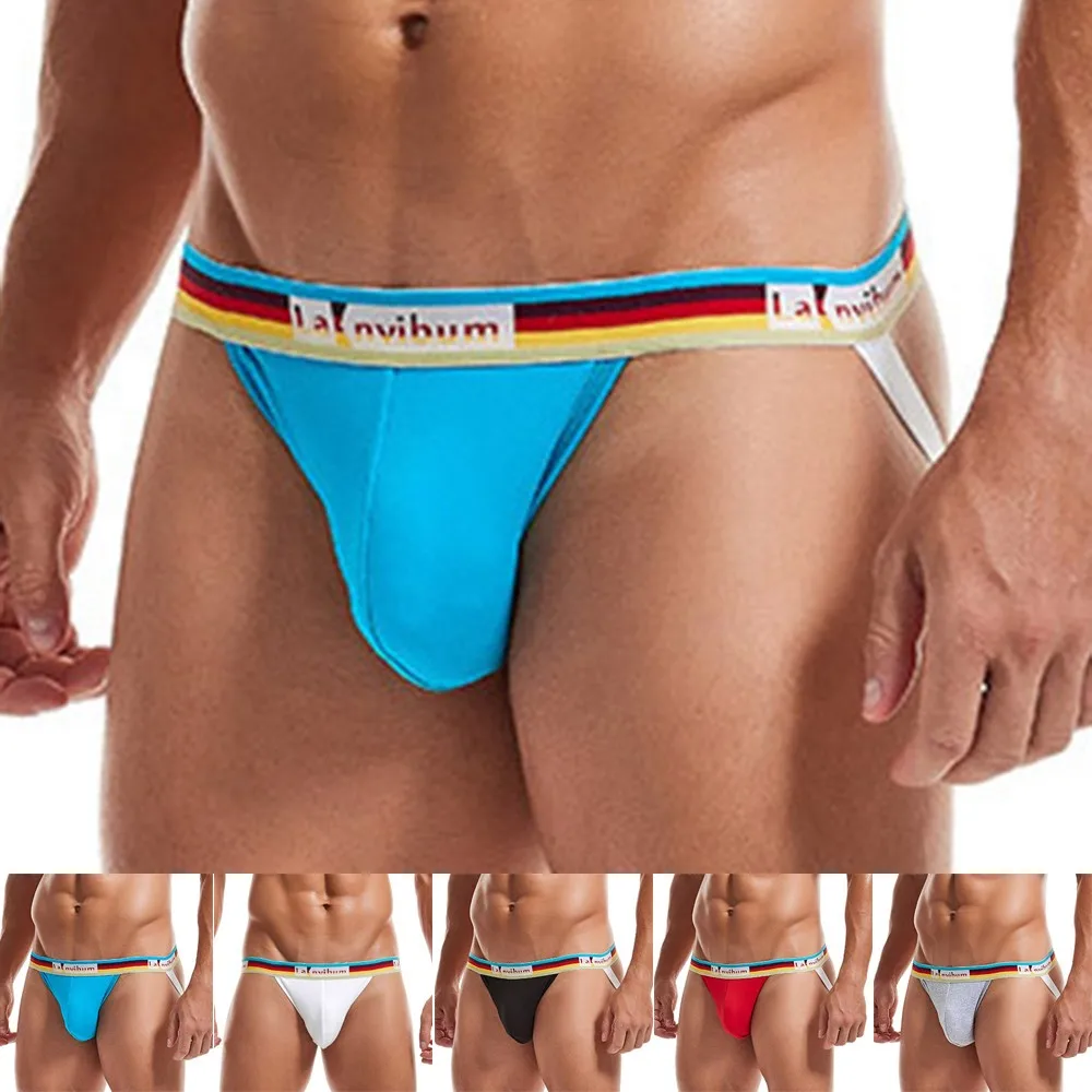 

Men Sexy Underwear Elastic Breathable Backless Jockstrap Briefs Ultra-Thin Erotic Lingerie Underpants Male Bikini Thong Fashion