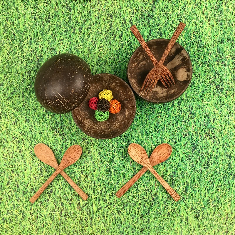 Миска из натурального кокоса ручной работы изящный кухонный набор ложка миска