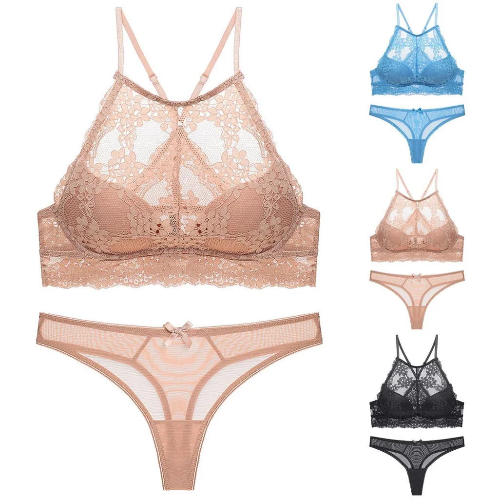 Женский комплект нижнего белья соблазнительный кружевной стальной