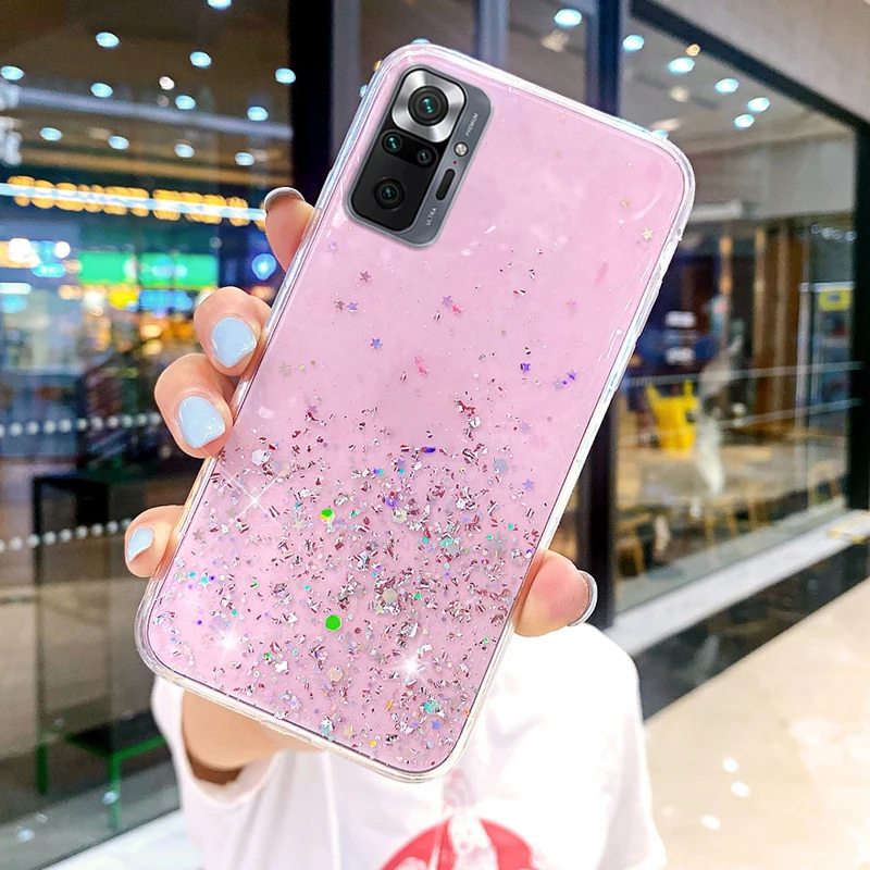 Mi 11 12 Lite 5G Case For Poco F3 X3 GT M3 M4 X4 Pro 5G Funda Xiaomi Redmi Note 10 8 7 9 Pro 10s 9s 11s 8T 11T 12T Glitter Cover
