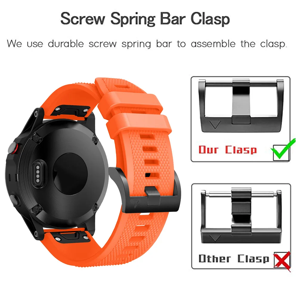 sport watch quick fit watchband for garmin fenix 6x 6x pro 5x 3 3hr silicone easyfit wrist band fenix 6 5 plus wearable devices free global shipping