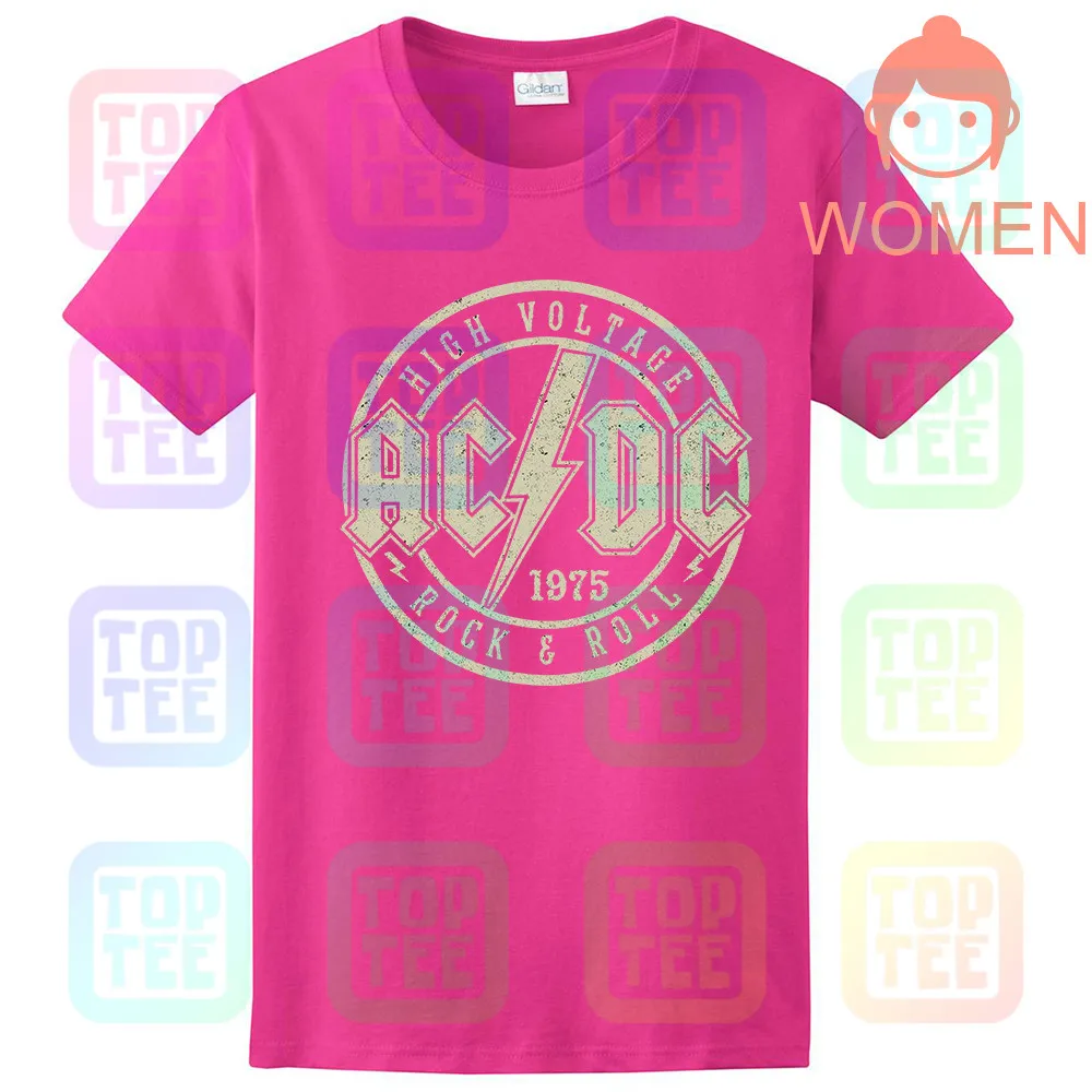 WOMEN-ROSE AC/DC ACDC Высокое напряжение Мужская XL графическая футболка - Цвет: WOMEN-ROSE