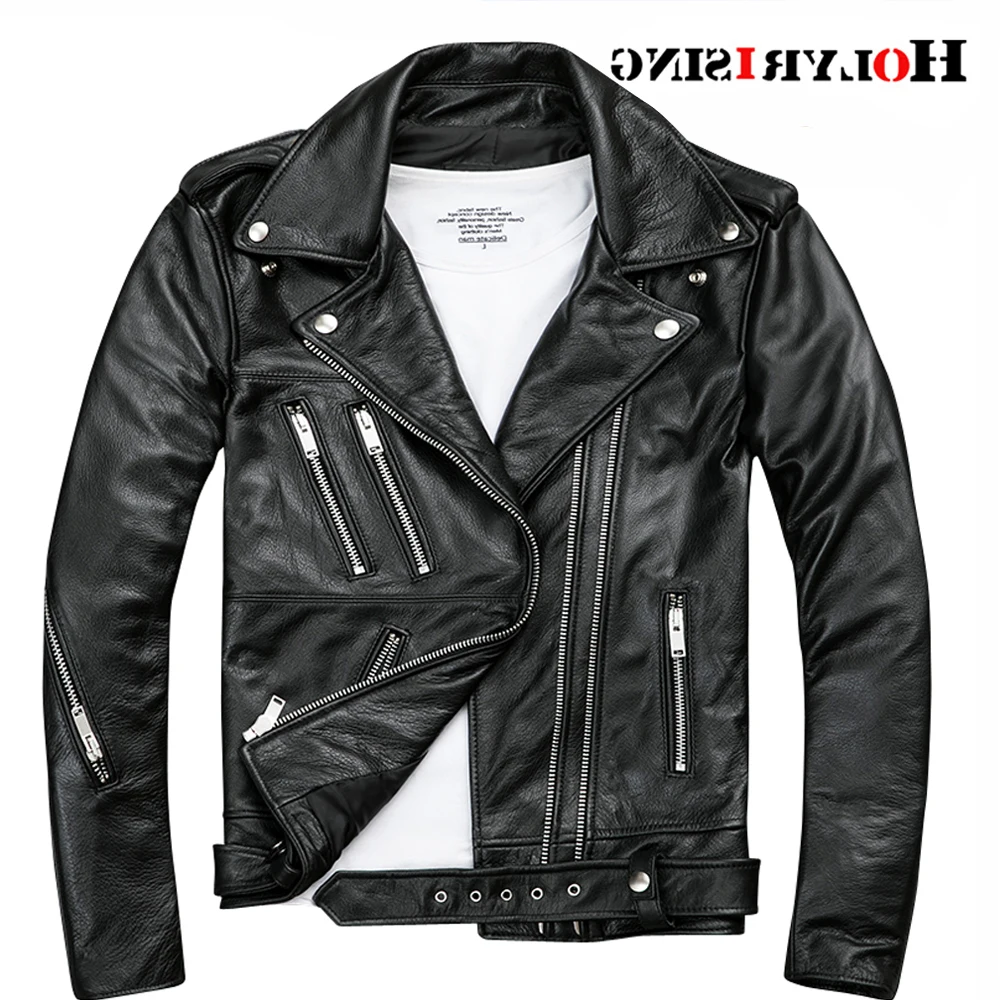 

leather men cowhide coat Genuine Cow Leather Aviation Flight Pilot Leather Jacket Real Cowhide Men Bomber Jacket Slim Black