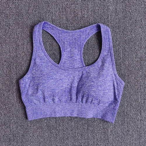 Purple bra 2 шт., женские спортивный костюм, бесшовный комплект для йоги, спортивный комплект, высокая талия, леггинсы для бега, спортивные топы для фитнеса, одежда, спортивная одежда - Color: Purple bra