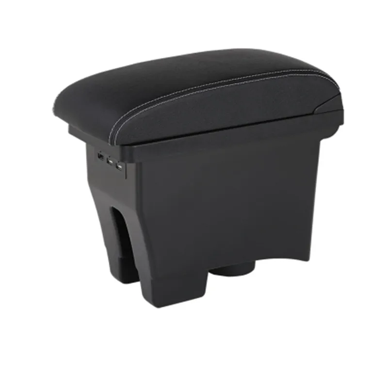 Black white line Для Volkswagen VW Polo Подлокотники коробка с двойным дном+ usb 2011 - Название цвета: Black white line