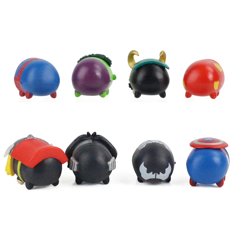 8 шт./компл. Marvel Мстители Tsum Q супер герой Локи Тор Капитан Халк Веном Человек-паук