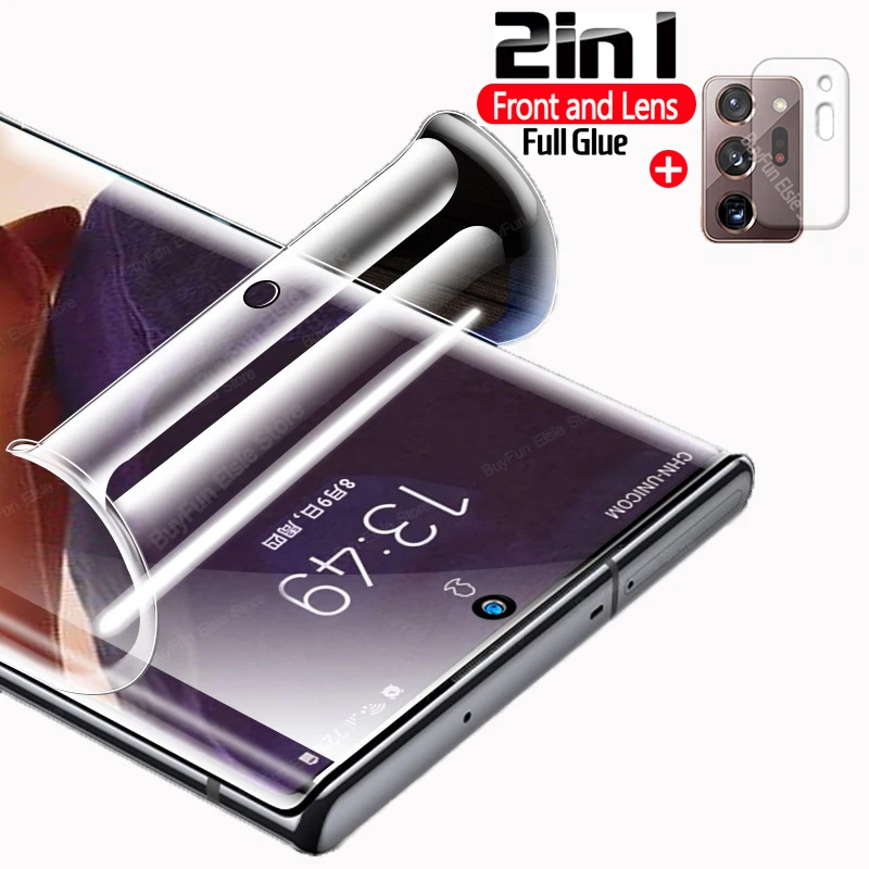 Гидрогелевая пленка 2 в 1 для Samsung Galaxy Note 20 Ultra защита камеры Note20 ультразащитная