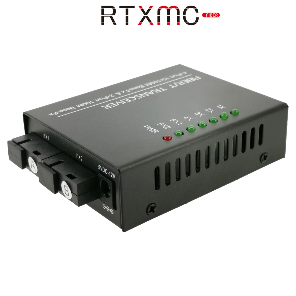 Медиа конвертер 2Fo 4 Lan Оптическое волокно к Rj45 Kонвертор Oптический