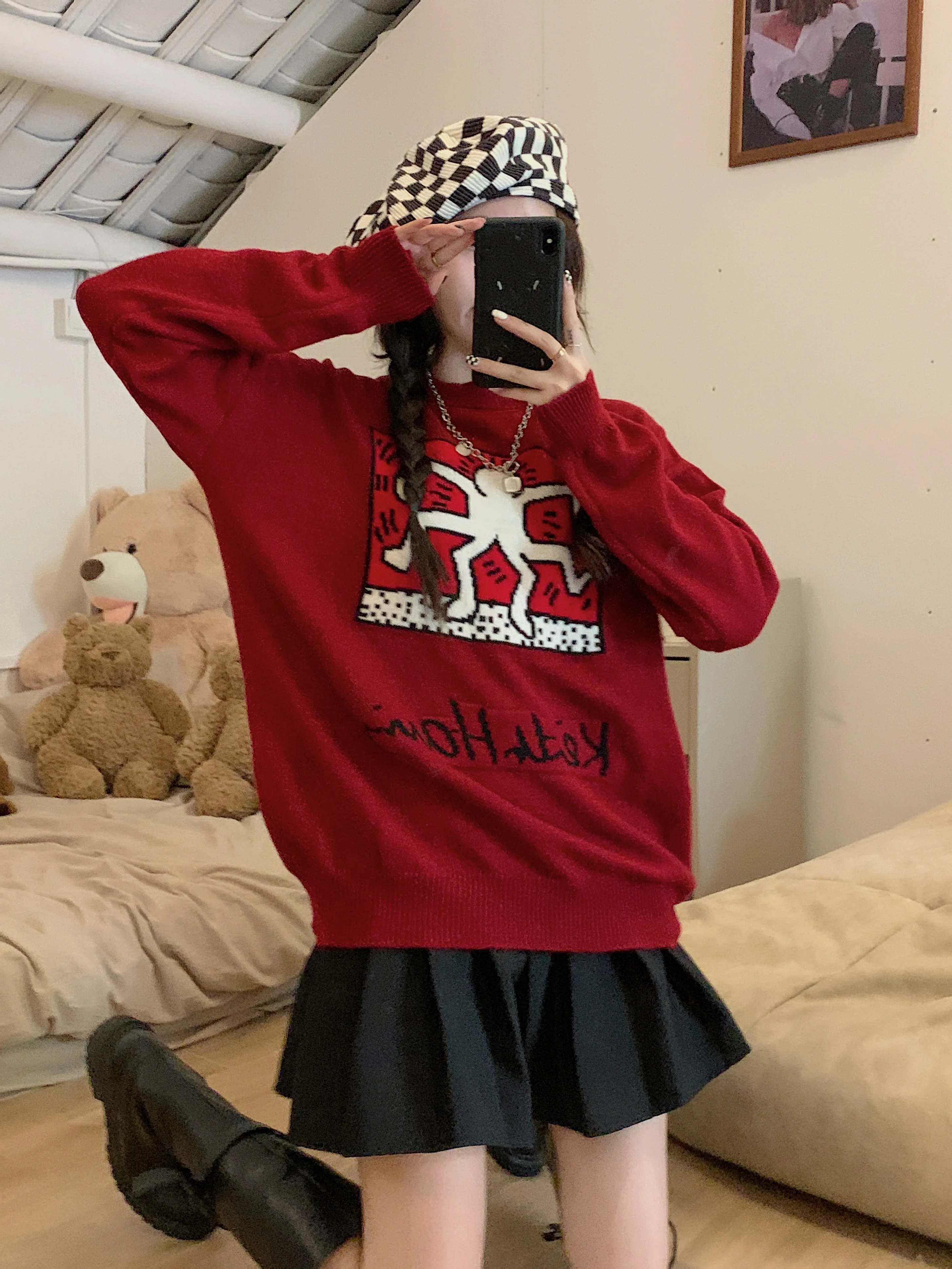 

Осень 2021 Свободный вязаный свитер, Женский Повседневный шерстяной свитер, женский свитер, пуловер, зимняя одежда для женщин, Джерси для женщ...