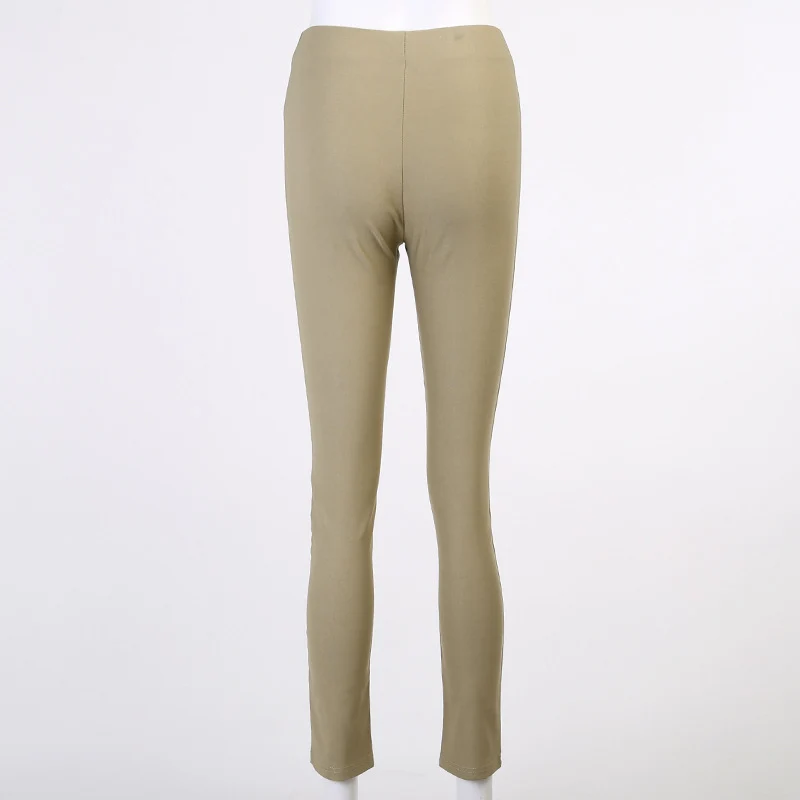 

YYXZ Spring Autumn Fashion Slim Sexy Solid Color SML High Waist Zipper Splits 2 Colors Woman Casual Pants Lady Skinny Trousers
