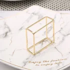 6 шт., креативные европейские полые Квадратные Кольца для салфеток, Золотая Пряжка для салфеток, кольцо для салфеток