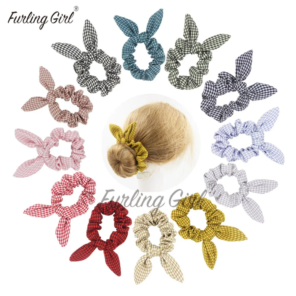 1 шт. резинки для волос в клетку с ушками кролика |
