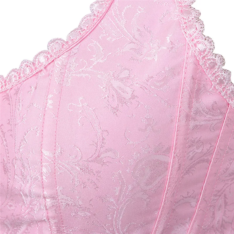 

Sexy Plus Size Corselet Overbust Lingerie Corsets And Bustiers For Women Lace Floral Brocade Corset With Straps