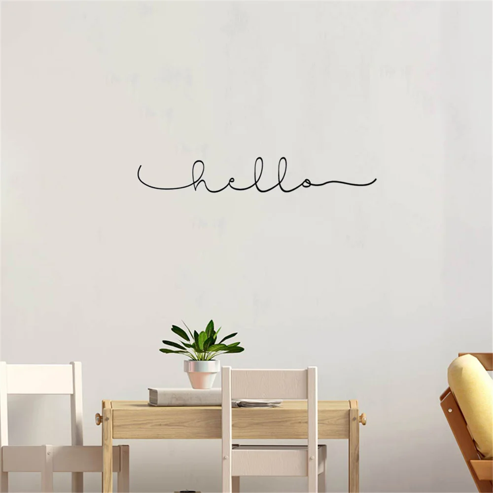 

Wall Decal Hello Words Quotes Sticker Vinyl Wall Mural For Bedroom Door Daily Simple Greeting Home Decoration