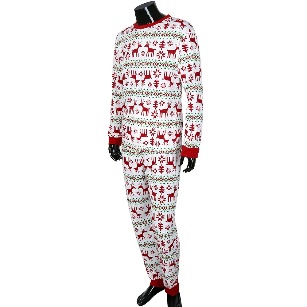 Зимняя Рождественская Пижама женский домашний костюм Печать оленей пижама с