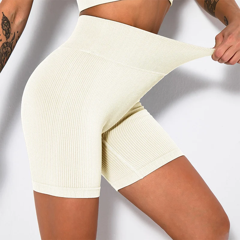 

Push Up Ribbed Shorts Sports Pants Women Fitness Clothing Short Tights Hip High Waist Leggings Seamless Shorts Summer Clothes