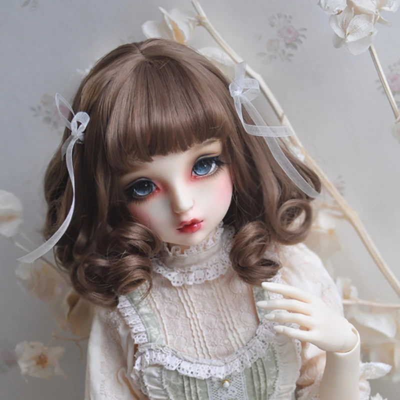 Парик Bybrana bjd из высокотемпературного волокна короткий вьющийся парик вьющихся