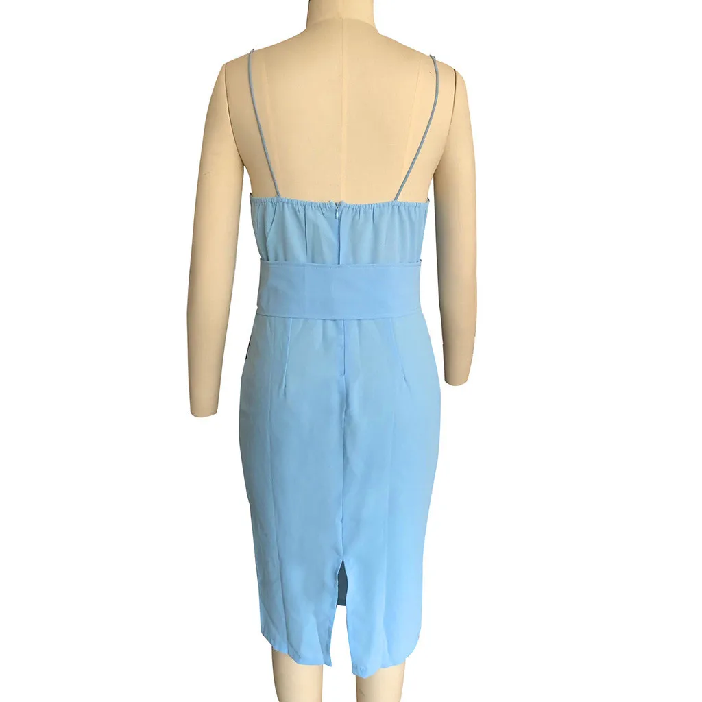 Женское винтажное платье без рукавов с V-образным вырезом | Женская одежда