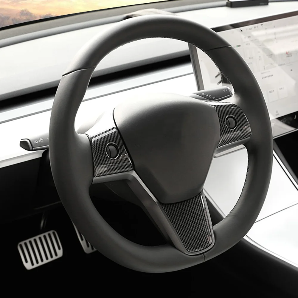 Автомобильная наклейка на руль для Tesla Model 3 серии 2017 2019 декоративная Обложка