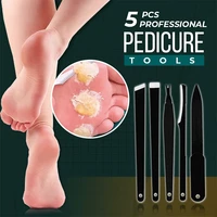 5pcsset professional pedicure tools stainless steel foot care beauty kit foot rasp dead skin remover pedicure kit for men women
