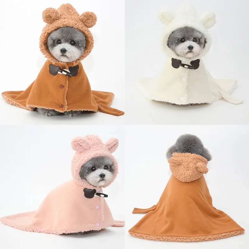 

Winter Dog Cotton Blanket Hooded Jacket Cat Dog Blanket Hooded Yorkshire Pet Cloak Dog Nightgown Puppy Warm Coat Sleeping Mat