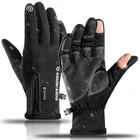 Перчатки для сенсорного экрана с двумя пальцами, зимние теплые водонепроницаемые ветрозащитные перчатки, женские и мужские перчатки для рыбалки и верховой езды