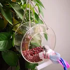1 шт. подвесная круглая кормушка для птиц, пластиковая прозрачная кормушка для птиц, уличная садовая Водонепроницаемая подвесная кормушка для птиц