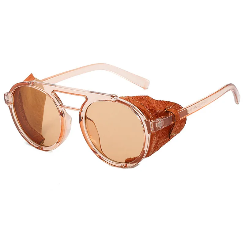 Мужские и женские очки в стиле стимпанк винтажные Круглые Солнцезащитные с