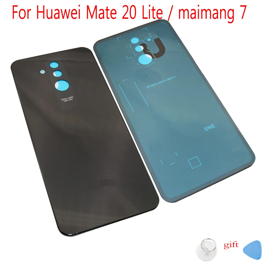 Корпус для Huawei Mate 20 Lite стеклянная задняя крышка батарейного отсека maimang 7 дверь