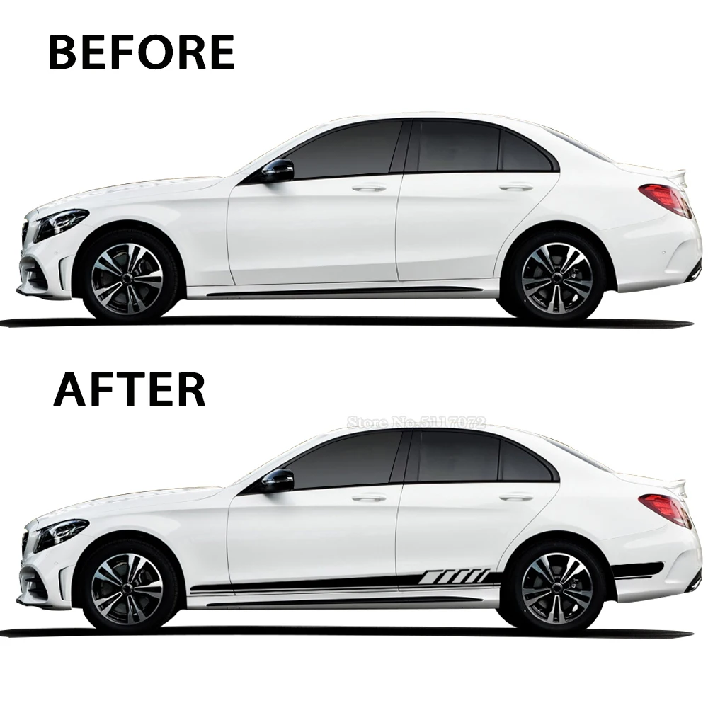 Автомобильные боковые наклейки и виниловые спортивные большие для Mercedes Benz W205 W204