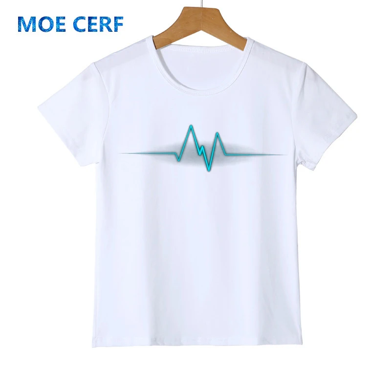 Новая детская одежда с рисунком сердцебиения летняя футболка милым мультяшным