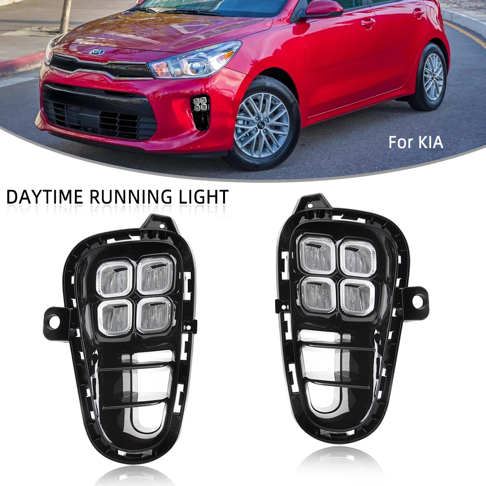 СВЕТОДИОДНЫЙ DRL Противотуманные фары для Kia RIO 2017 2018 2019 2020 передние автомобилей