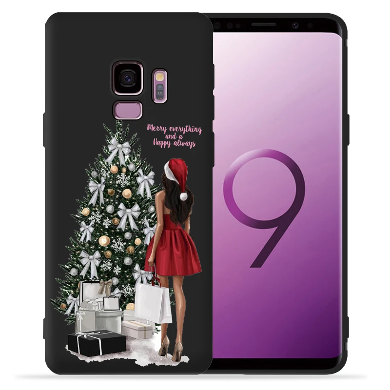 Модный чехол для телефона с рождественской елкой для девочек samsung Galaxy S9 S8 S10 Plus S7 S6 Edge S10 Lite Note9 8 10 Pro, чехол Etui - Цвет: 04