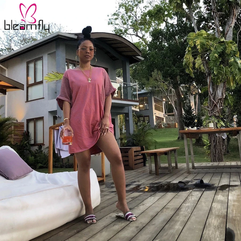 Лето осень Для женщин модный короткий рукав длиной выше колена Мини обтягивающее