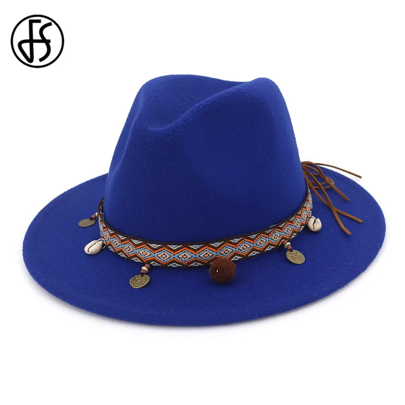 Женская винтажная шерстяная Панама сомбреро FS теплая шапка в национальном стиле