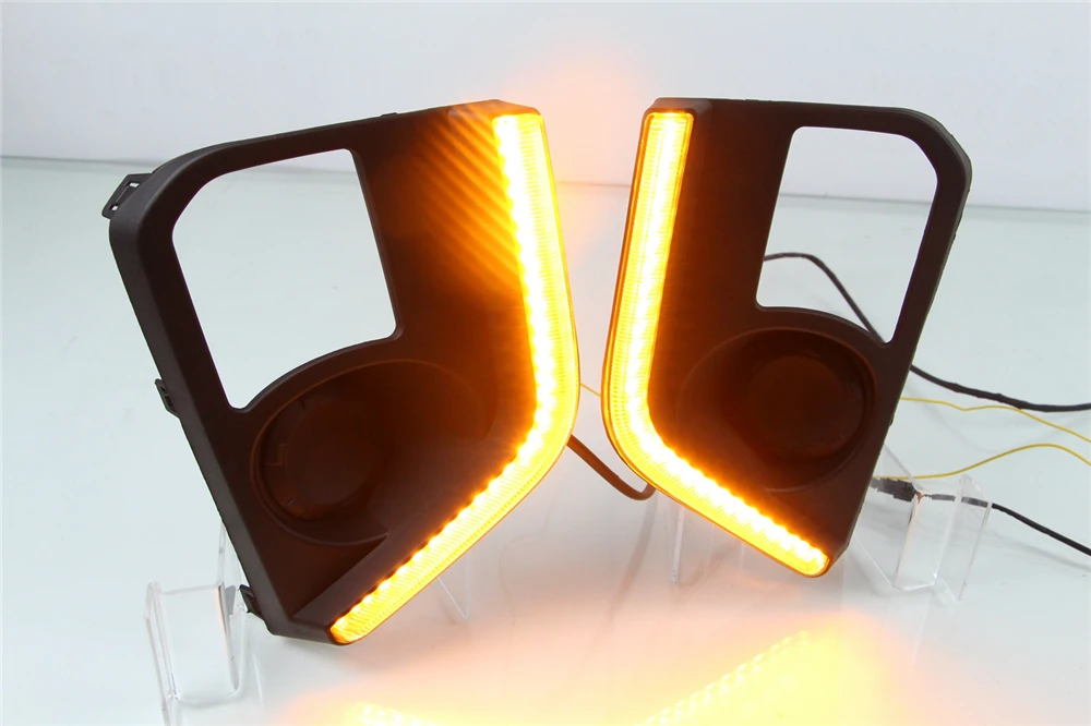 1 комплект светодиодных дневных ходовых огней DRL противотуманные фары с желтым