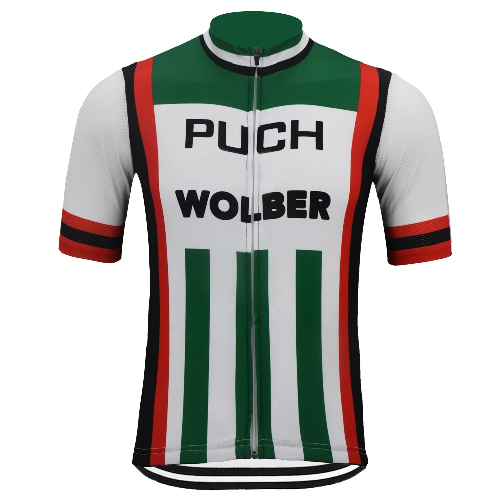 

Retro 1981 Puch Wolber Cycling Jersey Short Sleeve Summer Bike Wear Jersey Pro Road Jersey Cycling Clothing Green Kendra Scott