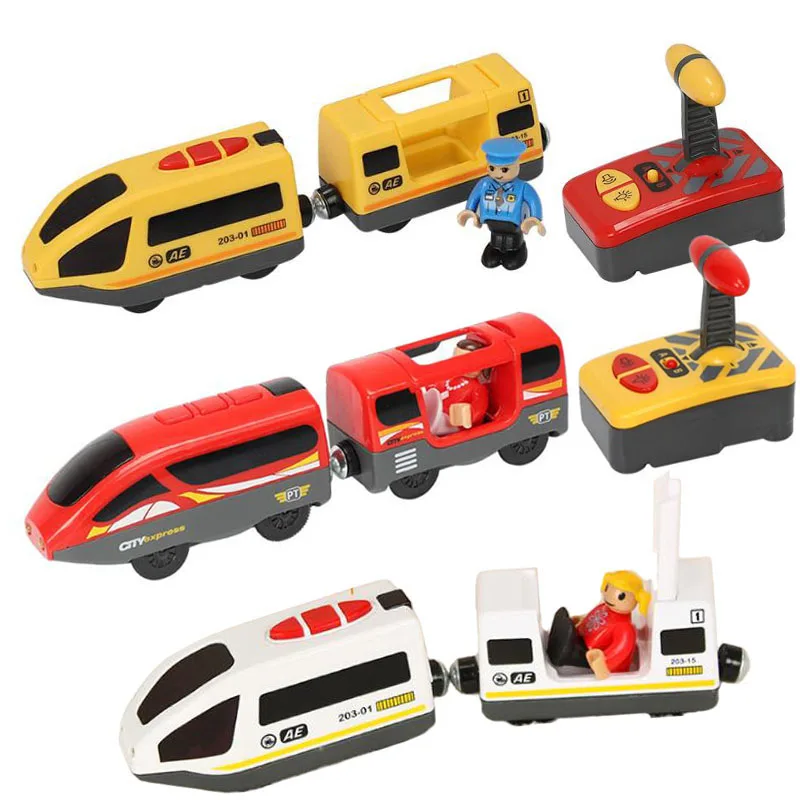 

Деревянный пульт дистанционного управления для железной дороги, Электрический поезд, магнитный вагон, подходит для поезда Томаса, игрушки ...
