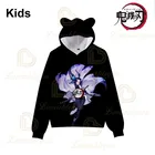 Мужские и женские толстовки с капюшоном Tanjirou Kochou Shinobu Demon Slayer, 3D Толстовка с капюшоном в стиле японского аниме Kimetsu no Yaiba, Harajuku