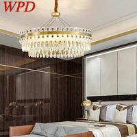 wpd luxury crystal chandelier lamp gold led fixtures modern creative decorative for living room dining room villa duplex
